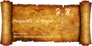 Hegedűs Masa névjegykártya