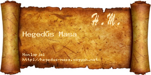 Hegedűs Masa névjegykártya